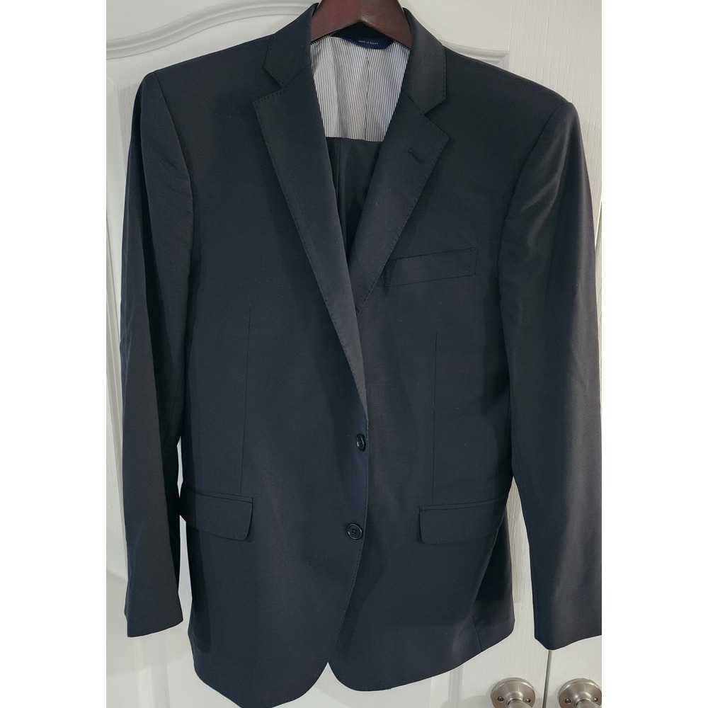 Brooks Brothers Men's Black Wool Stretch 2 Button Suit Size 42 Regular X 36 X 30